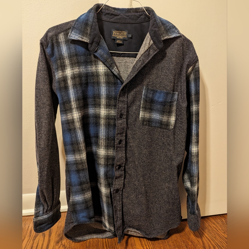 Pendleton Navy and Charcoal Plaid Button Down Shirt